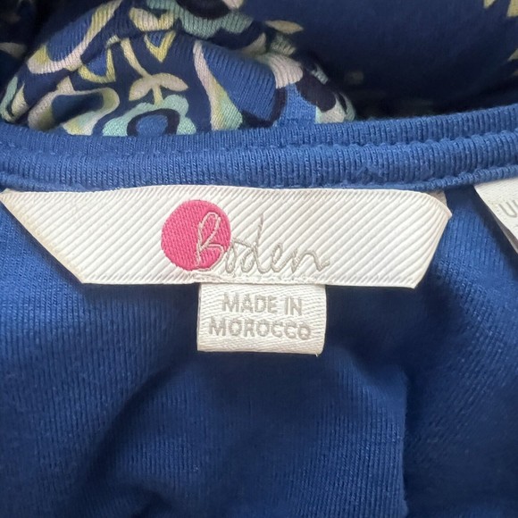 Boden Women’s Maxi Dress Blue White Floral Flowers Jersey‎ Knit Sleeveless 6R - Picture 7 of 10